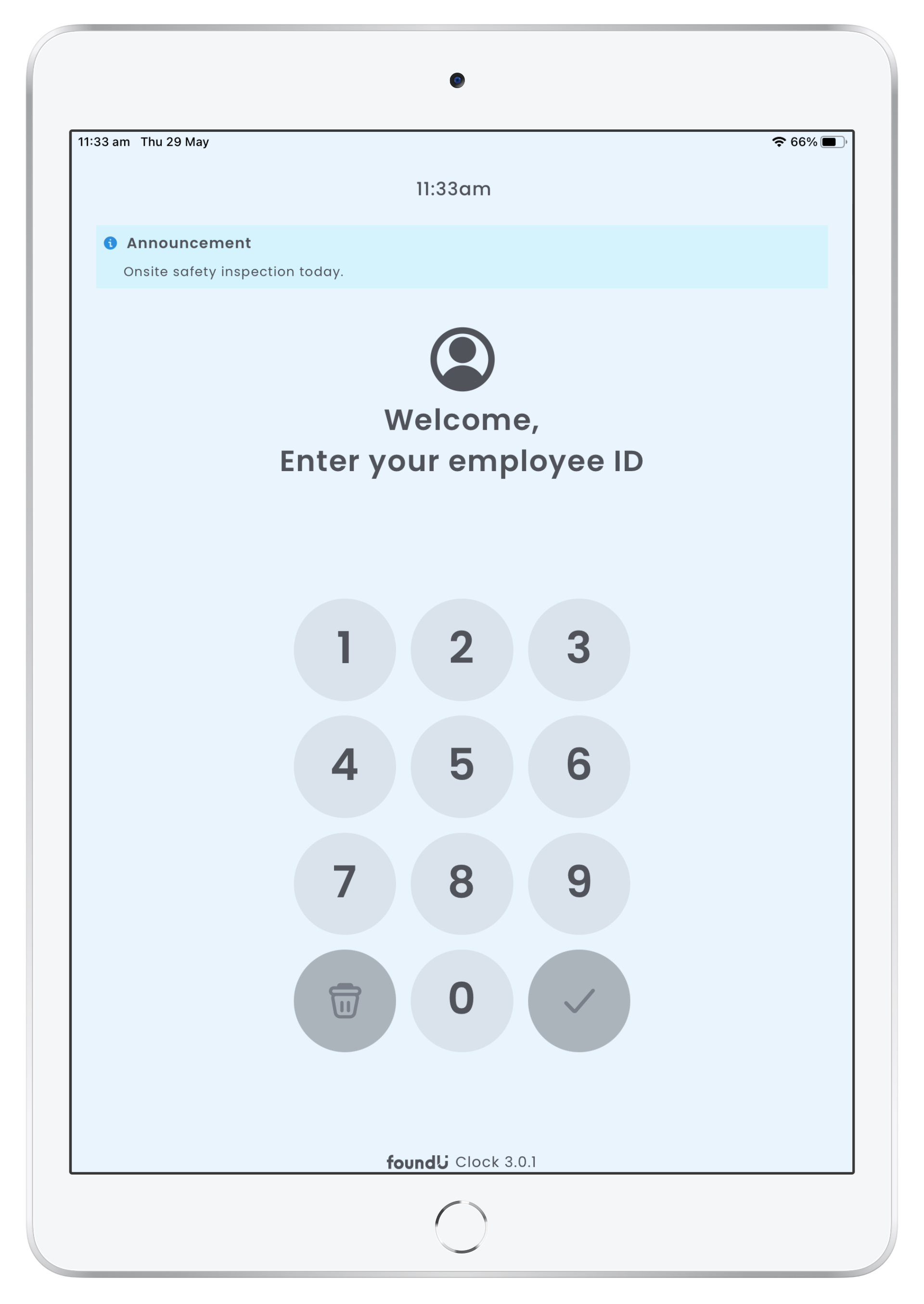 iPad Clocking - Enter Employee ID.png
