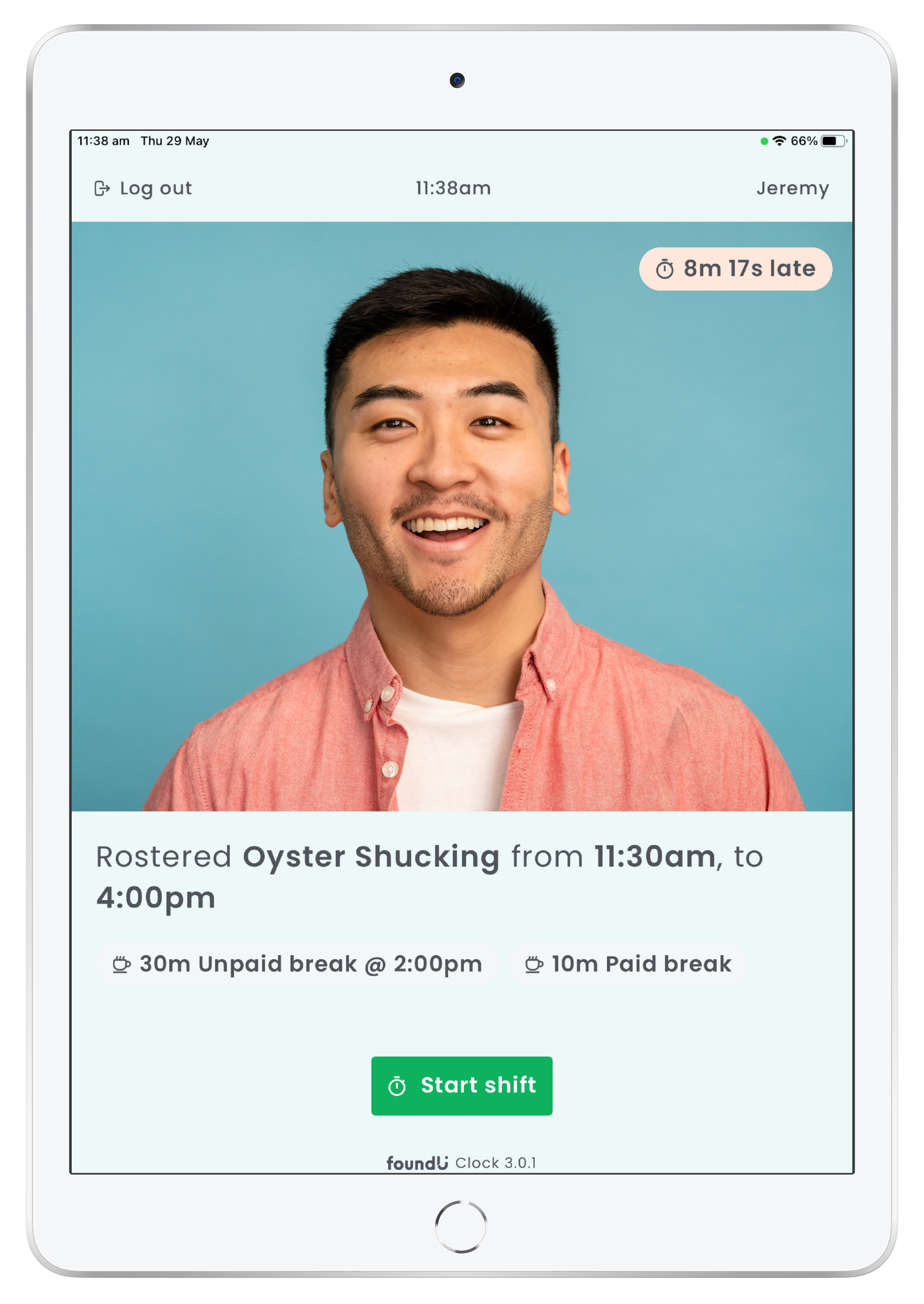 iPad - Clock into rostered shift.png